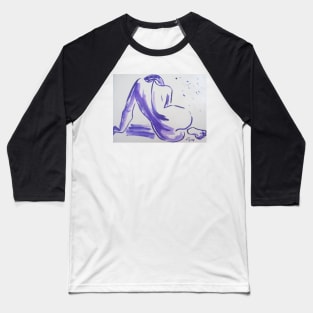 Curves 28 Purple - Female Nude Baseball T-Shirt